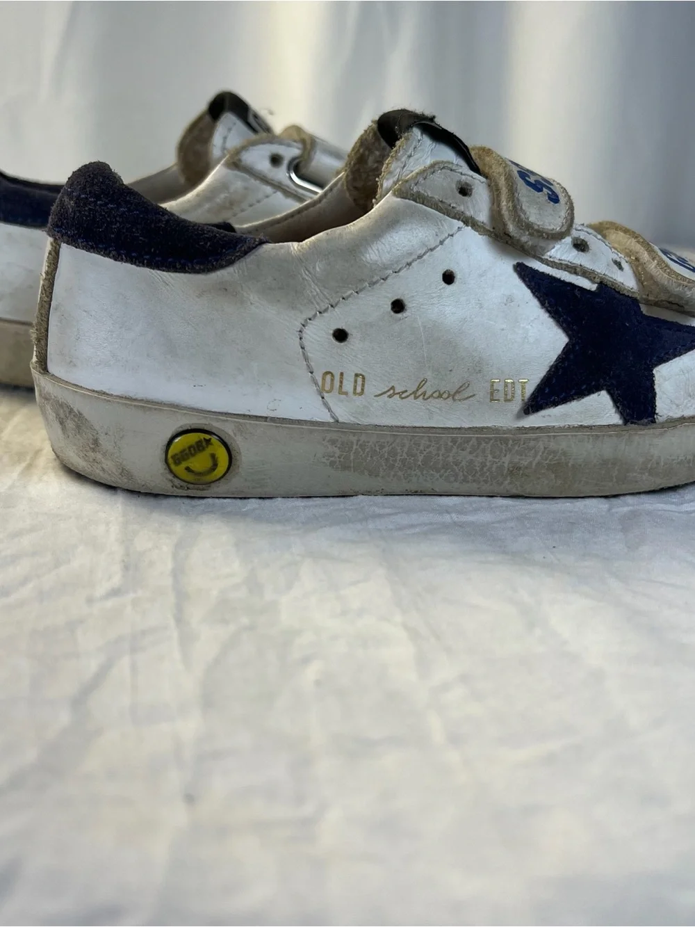 Golden Goose SSTAR Kids sz28/11 White & Navy Star Velcro OldSchool EDT Sneakers